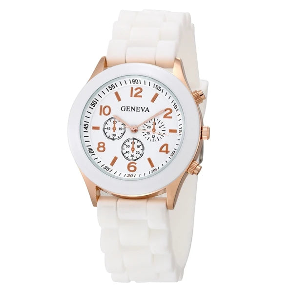 Women Luxury Silicone Strap Quartz Wrist Watch