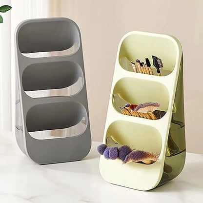 3 Grids Makeup Brushes Storage Box