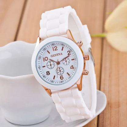 Women Luxury Silicone Strap Quartz Wrist Watch