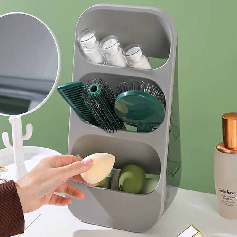 3 Grids Makeup Brushes Storage Box