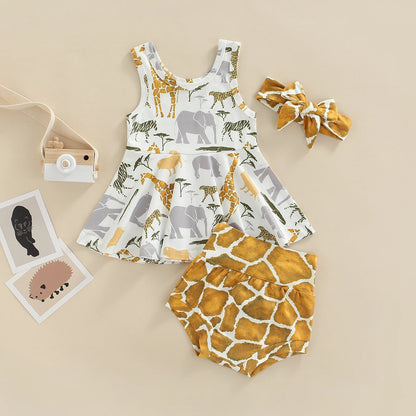 0-24M 3PCS Baby Girls Summer Outfit Set
