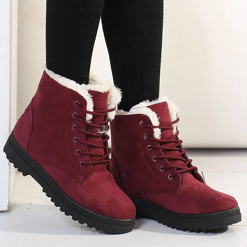 Women's Boots With Fur Low Heels
