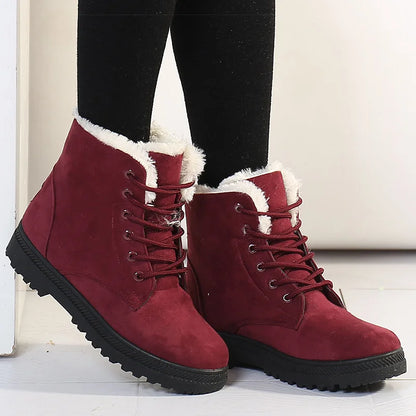 Women's Boots With Fur Low Heels