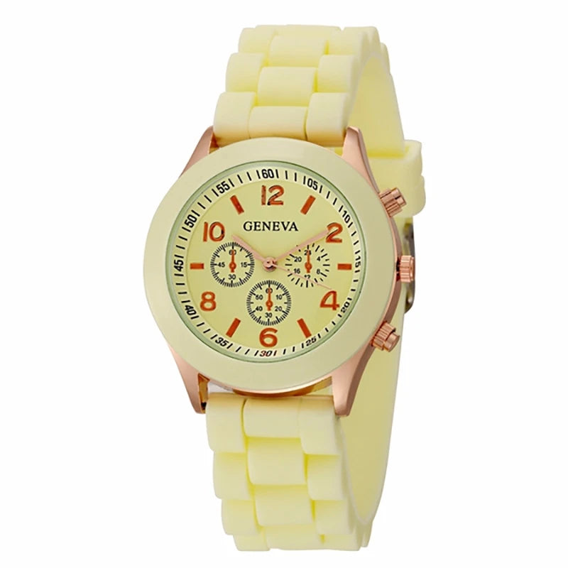 Women Luxury Silicone Strap Quartz Wrist Watch