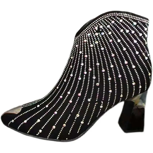 Women Rhinestone Ankle Boots