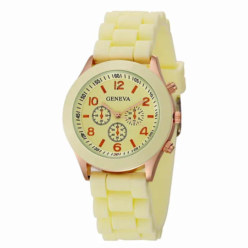 Women Luxury Silicone Strap Quartz Wrist Watch