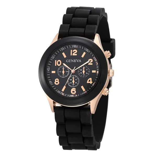 Women Luxury Silicone Strap Quartz Wrist Watch