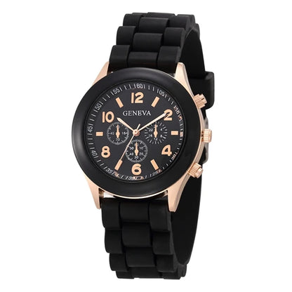 Women Luxury Silicone Strap Quartz Wrist Watch