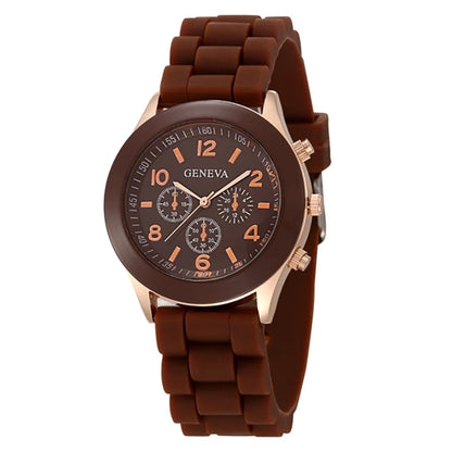Women Luxury Silicone Strap Quartz Wrist Watch