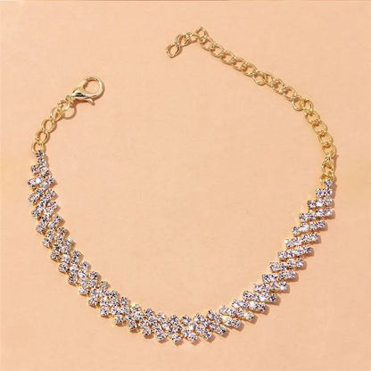 Beautiful Dazzling Cubic Zirconia Chain Anklet for Women