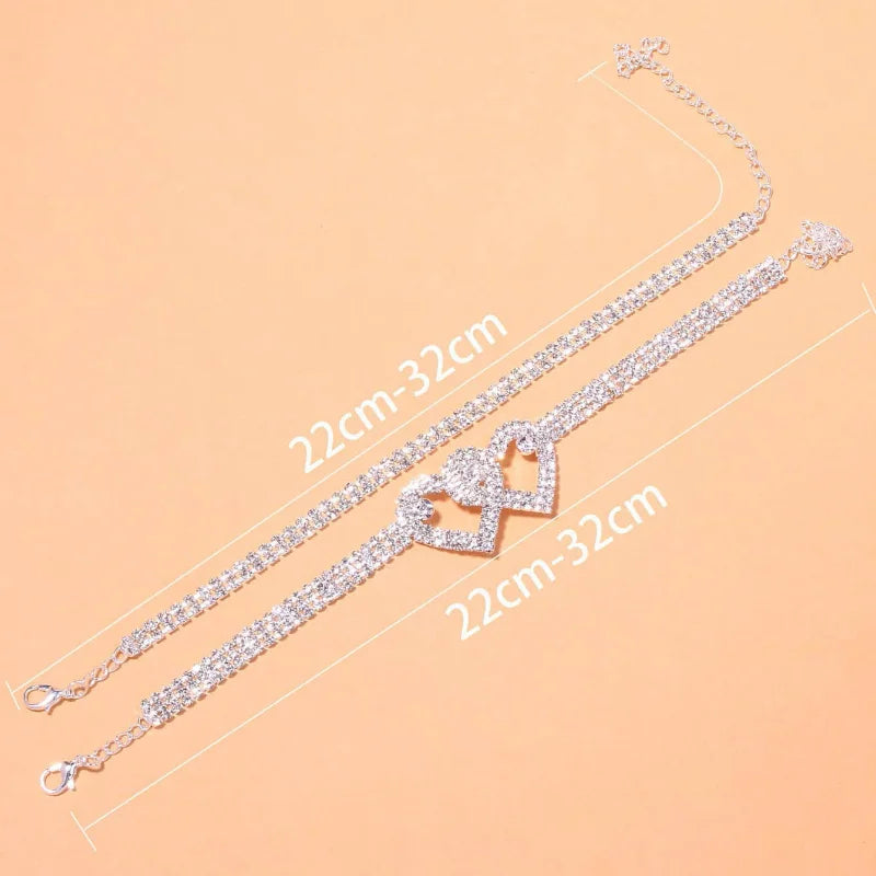 Beautiful Dazzling Cubic Zirconia Chain Anklet for Women