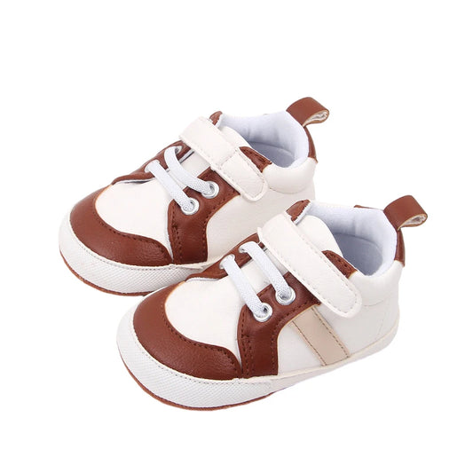 0-18M Infant Baby Boys PU Leather Anti-Slip Soft Sole Shoes
