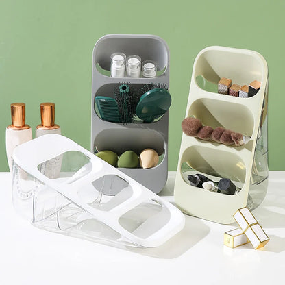 3 Grids Makeup Brushes Storage Box