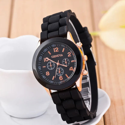 Women Luxury Silicone Strap Quartz Wrist Watch
