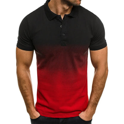 Men's Short Sleeve Contrast Color Polo Shirt