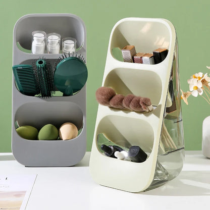 3 Grids Makeup Brushes Storage Box