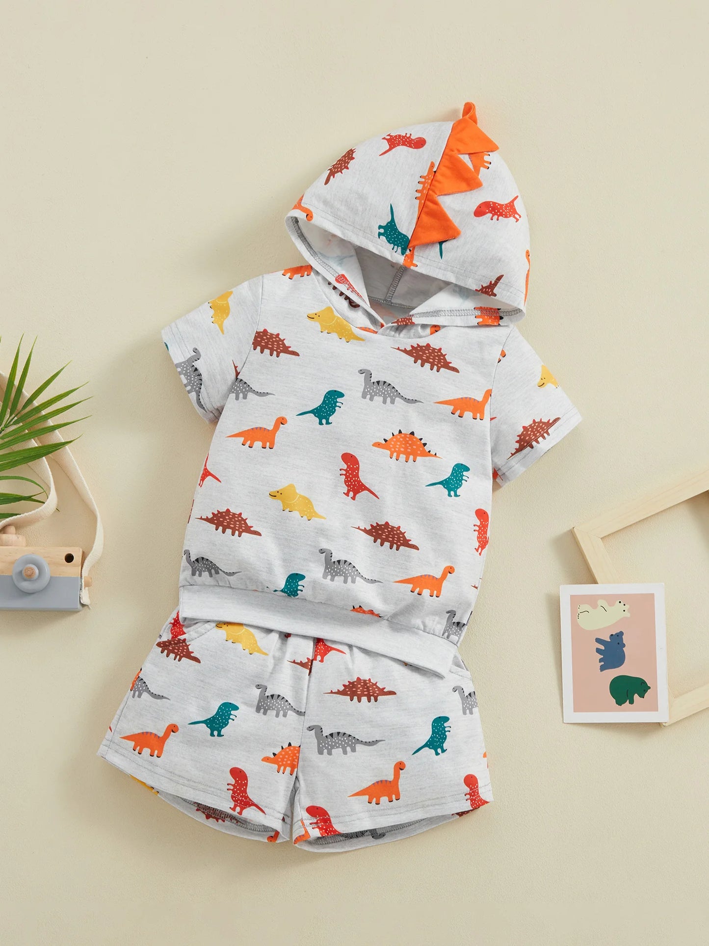 1-6Y Summer Kids Boy Cartoon Print Clothing Set