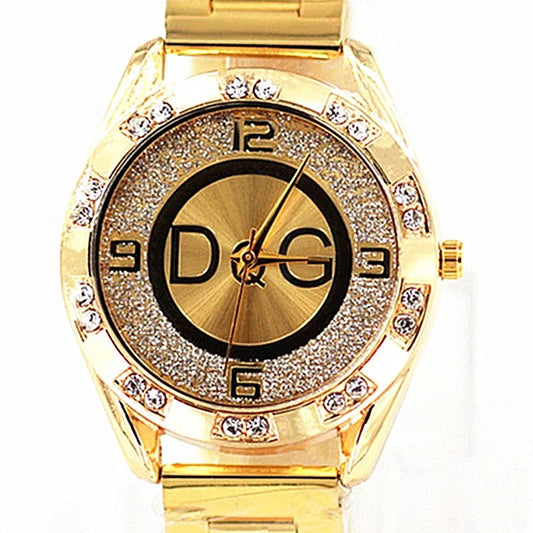 Stainless Steel Crystal Quartz Women Watch