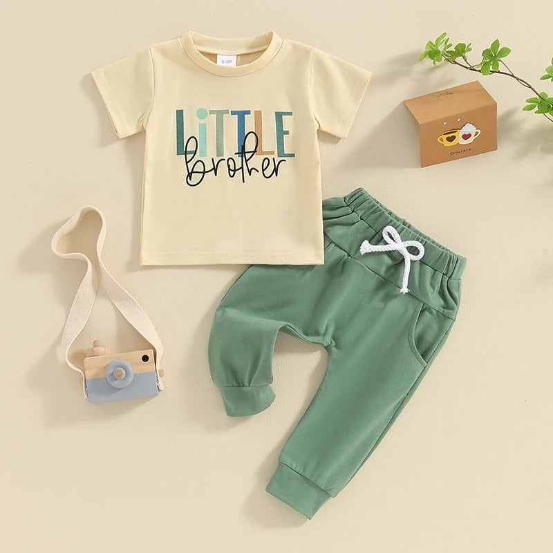 Summer Baby Boy Letter Print Clothes Set