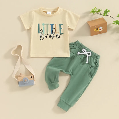 Summer Baby Boy Letter Print Clothes Set