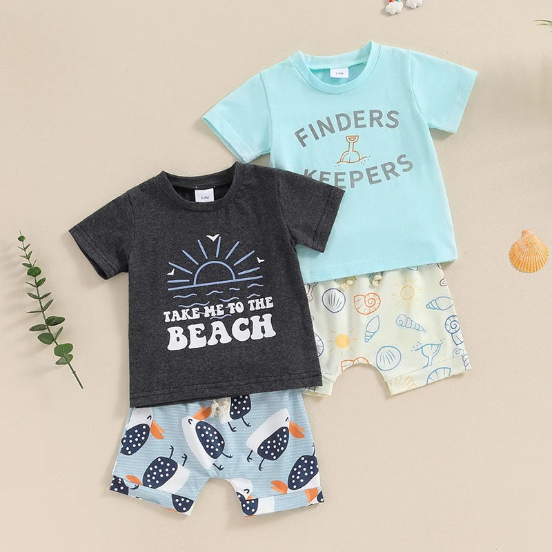 3M-3Y Summer Baby Boy Beach Clothing Set