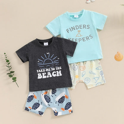 3M-3Y Summer Baby Boy Beach Clothing Set