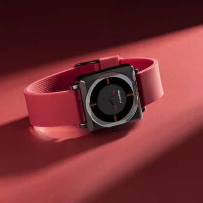 Square Rebirth Women Rubber Wrist Watch