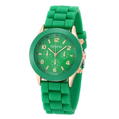 Women Luxury Silicone Strap Quartz Wrist Watch